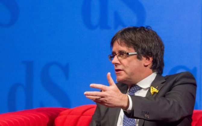 El expresidente Carles Puigdemont en su última aparición pública en Bruselas.