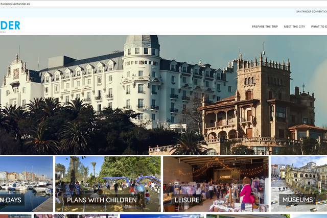 Portada de la nueva web de turismo de Santander.