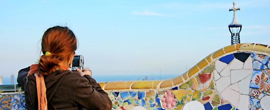 Turista en el Parque Güell
