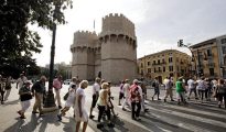 Turistas en Valencia.