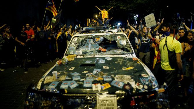 Disturbios en Cataluña.