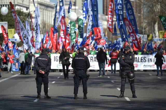 Protesta de este sábado en Madrid.