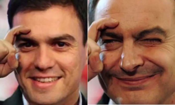 Pedro Sánchez y José Luis Rodríguez Zapatero.