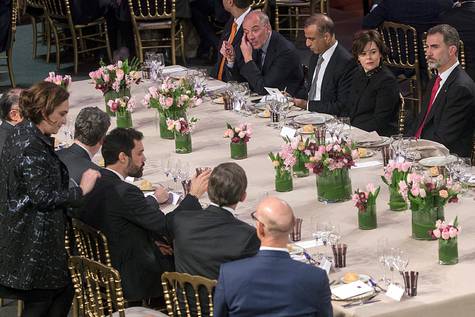 El Rey durante la cena por la inauguración del Mobile World Congress.