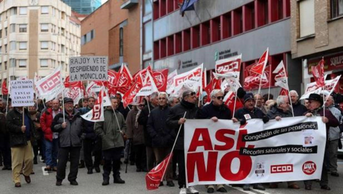 Protesta de pensionistas en Soria