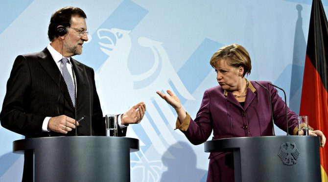 Rajoy y Merkel.