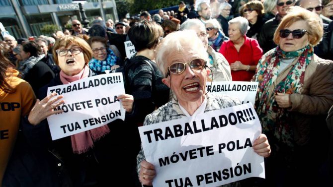 Manifestación en defensa de las pensiones públicas. 