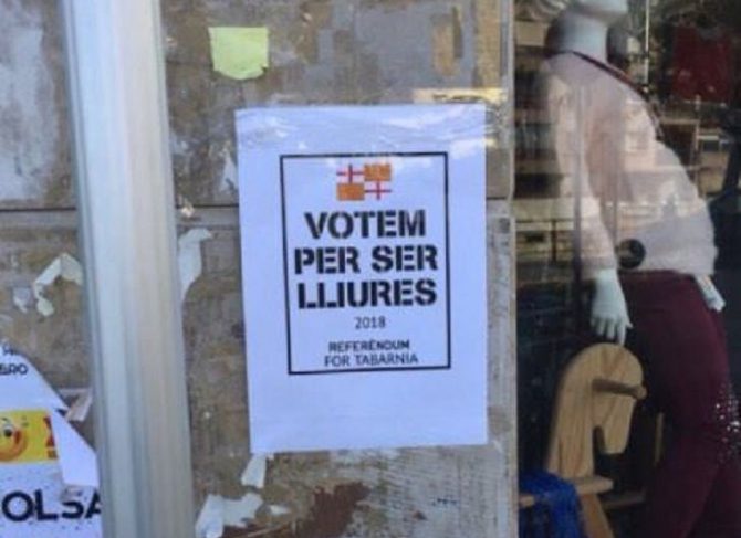 Una empresa barcelonesa con el distintivo "tabarnés".