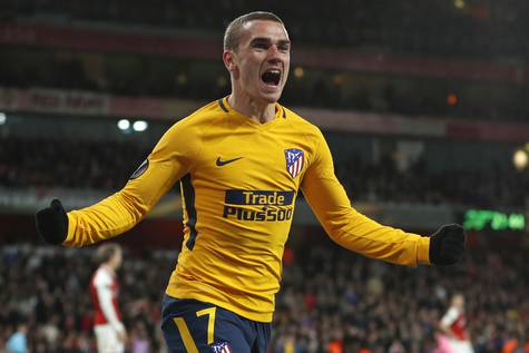 Griezmann celebra el gol del empate ante el Arsenal