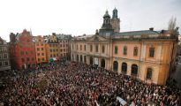 Manifestación ciudadana en Estocolmo por el escándalo en la Academia Sueca