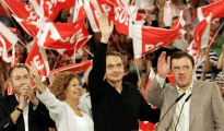 José Luis Rodríguez Zapatero y Joan Ignasi Pla, en un mitin del PSOE en 2007