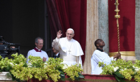El Papa Francisco, durante la bendición «Urbi et orbi»