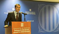 El exrepresentante permanente ante la UE, Amadeu Altafaj, en una de las «embajadas» de la Generalitat