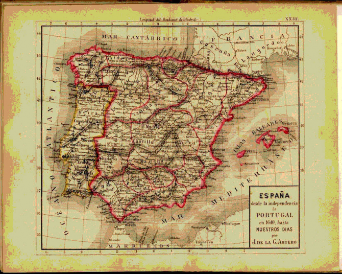 España desde la independencia de Portugal en 1640, hasta 1876.