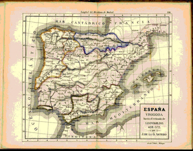 España Visigoda hasta el reinado de Leovigildo 428-572.
