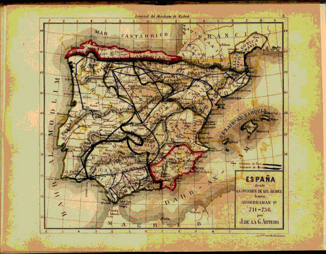 España hasta Abderraman 1º. 711-756