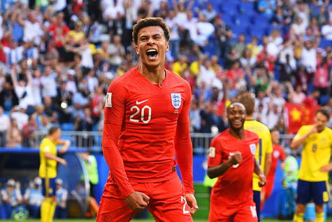 El inglés Dele Alli celebra el definitivo 2-0 ante Suecia en las semifinales.