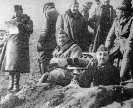 Franco en la batalla del Ebro.