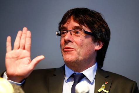 Carles Puigdemont en una conferencia en Berlín