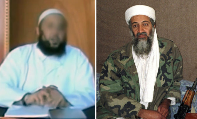 Sami Aidudi (izquierda) y Osama ben Laden (derecha).