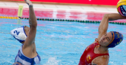 La selección femenina de waterpolo en el partido de semifinales ante Grecia