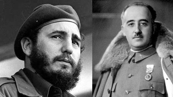 Fidel Castro y Francisco Franco.