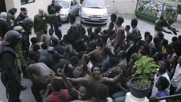 Los ilegales supuestamente devueltos a Marruecos.