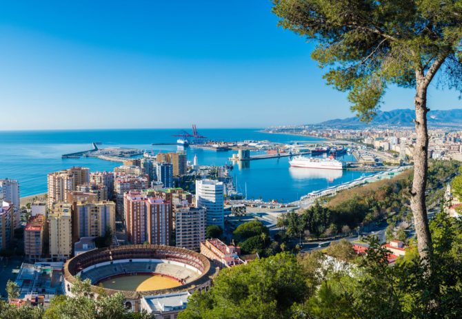 Vista panorámica de Málaga.
