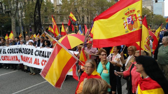 Banderas españolas en Barcelona