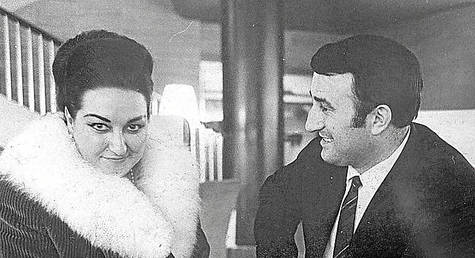 La soprano Montserrat Caballé y su marido, el aragonés Bernabé Martí.
