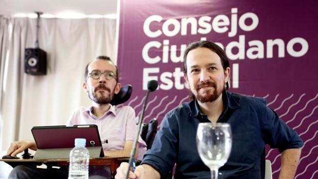 Iglesias y Echenique en el Consejo de Podemos de hoy