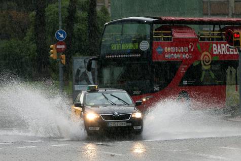 Lluvia torrencial en Barcelona.