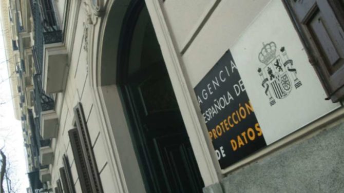 Fachada de la sede de la Agencia Española de Protección de Datos en Madrid.