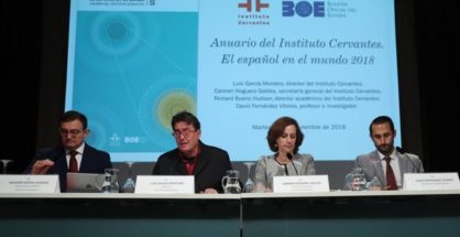 Acto de presentación del anuario «El español en el mundo 2018», que analiza en 366 páginas la evolución del español como lengua de comunicación internacional y su proyección de futuro