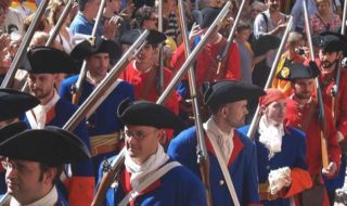 Recreación histórica de los soldados del «Regimiento de infantería de la Diputación del General de Cataluña»