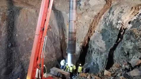 Últimas pruebas del encamisado del pozo antes del rescate de Julen