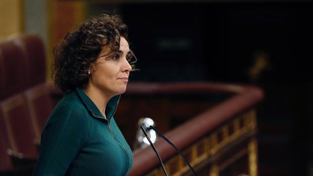 La portavoz del Grupo Popular en el Congreso, Dolors Montserrat, hoy durante su intervención 
