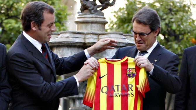 Sandro Rosell (i) y Artur Mas
