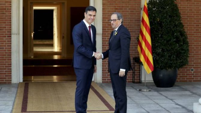 Pedro Sánchez y Quim Torra