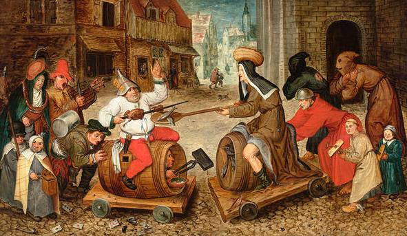 Fragmento de El combate entre don Carnal y doña Cuaresma. Pieter Brueghel el Viejo
