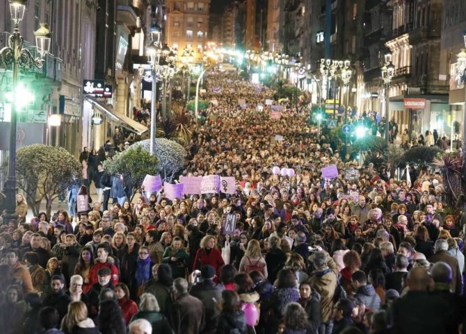 Imagen de la manifestación feminista en Vigo.