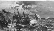 El naufragio de la embarcación Santa María en la costa norte de la isla de Santo Domingo, el 24 de diciembre de 1492.