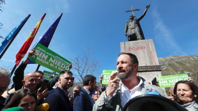 Abascal, durante su discurso en Covadonga