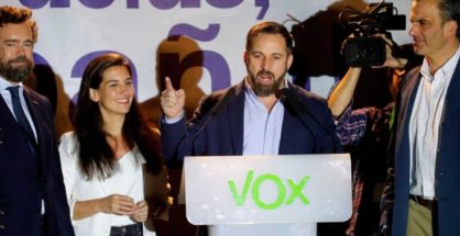 Santiago Abascal, la noche electoral.