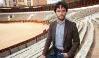 Miguel Abellán en la plaza de toros de Castellón, donde estuvo junto a los militantes del Partido Popular