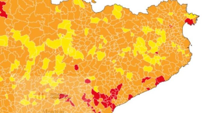 Los independentistas tiñen de amarillo el mapa electoral catalán 