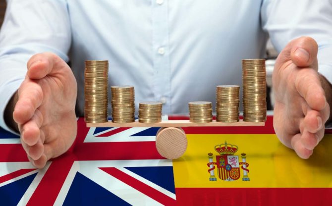 Fiscalidad del Reino Unido: ingresos producidos en Inglaterra y en España