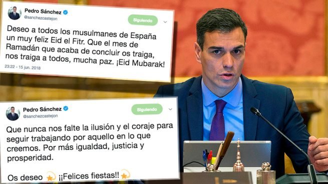 Maneras de "felicitar" de Pedro Sánchez: Mensajes-sanchez